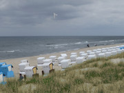 Rare Besucher: Regenwetter ber dem Ostseestrand Usedoms.