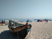 Fischerboot am Ostseestrand: Klpinsee auf Usedom.