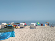 Strandkrbe auf dem Ostseestrand: Urlaub auf Usedom.