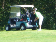 Golfwagen: Golfplatz "Baltic Hills" in Korswandt.