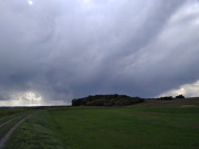 Regen ber dem Achterwasser: Loddiner Hft auf Usedom.