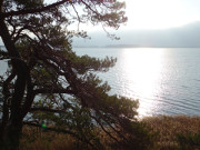 Blick ber den Peenestrom: Auf dem Weien Berg.