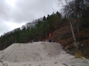 Arbeitsplattform am Strand: Treppe am Streckelsberg.