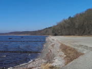 Sandstrand von Kammminke: Usedomer Haffland im Winter.