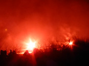 Bengalische Feuer: An der Strandpromenade des Seebades Loddin.