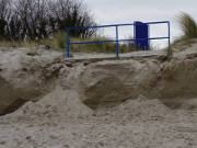 Strandzugang: Abbruch an der Dne von Klpinsee.