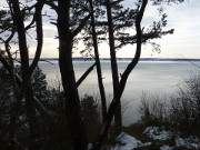 Blick vom Weien Berg: Der Peenestrom im Winter.