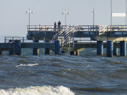 Winterfotos: Auf der Seebrcke des Kaiserbades Bansin.