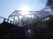 Neue Treppe am Streckelsberg: Stahlfachwerk am Ostseestrand.