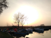Naturhafen Loddin: Fischer- und Sportboote in der Sonne.
