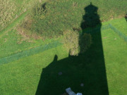 Schattenwurf: Leuchtturm auf der Insel Greifswalder Oie.