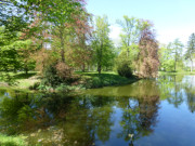 Gestaltete Landschaft: Schlosspark Griebenow auf dem Festland.