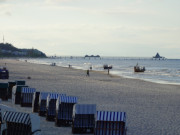 Strandkrbe auf dem Ostseestrand: Kaiserbad Ahlbeck auf Usedom.