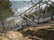 Neue Treppe am Streckelsberg: Am Kstenrad- und Wanderweg.