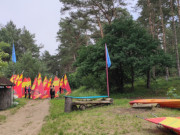 Surfschule: Auf dem Naturcampingplatz bei Ltow.