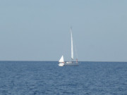 Wassersport auf Usedom: Segelboot auf der Ostsee.