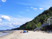 Familienurlaub am Meer: Am Fu der Treppe vom Streckelsberg.