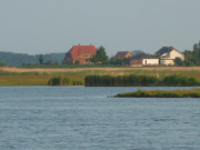 Hollendorf auf dem Festland: Blick von der Insel Usedom.