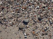 Urlaubsandenken finden: Steinchen am Splsaum der Ostsee.