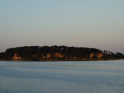 Halbinsel Loddiner Hft: Der Hftberg nach Sonnenuntergang.