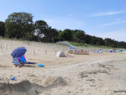 Neu aufgeschtteter Strand: Folgen der letzten Sturmflut.