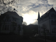 Oktoberwetter? Wolken ber der Strandpromenade von Zinnowitz.