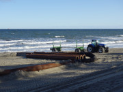 Weg des Sandes: Rohrleitung in die Ostsee.