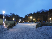 Strandzugang: Abendlicher Ostseestrand von Zempin.