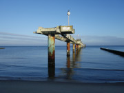 Warten auf den Schwimmbagger: Rest der Koserower Seebrcke.