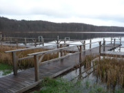 Der Wolgastsee im Sdosten Usedoms: Bootsanleger von Korswandt.