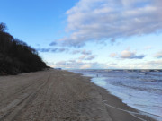 Blick zum Seebad ckeritz: Sandstrand am Langen Berg.