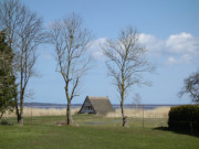 Grssow am Achterwasser: Ferienhaus im Schilf.