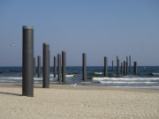 Neubau der Koserower Seebrcke: Stahlrohre im Meeresgrund.