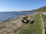 Langer schmaler Sandstrand im Sdosten der Insel Usedom.