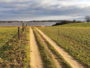 Sandweg ber das Hft: Blick auf das Achterwasser nach ckeritz.