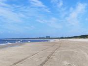 Geschlossene Grenze: Der Sandstrand von Swinemnde.