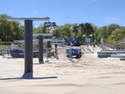 Ostseestrand von Koserow auf Usedom: Stahlbau am Meer.