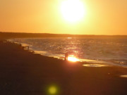 Urlaub auf Usedom: Sonnenuntergang ber der Ostsee.