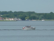 Boot auf dem Peenestrom: Boddengewsser der Insel Usedom.