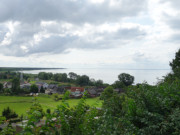 Blick ber die deutsch-polnische Grenze: Stettiner Haff bei Kamminke.