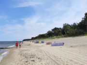 Urlaub auf Usedom: Morgens am Ostseestrand von Zempin.