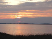 Blick zum Festland: Das Achterwasser westlich des Loddiner Hfts.