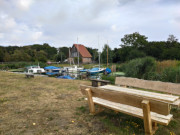 Vereinsgelnde: Sportboothafen von Stolpe am Stettiner Haff.