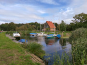 Im Usedomer Haffland: Ferienhaus am Hafen von Stolpe.