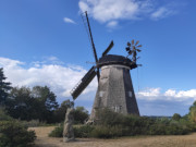 Usedomer Hinterland: Steinskulpturen auf dem Benzer Mhlenberg.