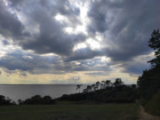 Weg auf den Hftberg: Regenwetter ber der Insel Usedom.