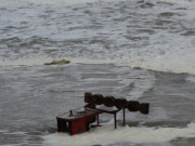 Alte Winde fr die Fischerboote am Strand von Stubbenfelde.