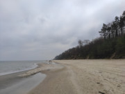 Blick nach Südost: Verlassener Ostseestrand der Insel Usedom.