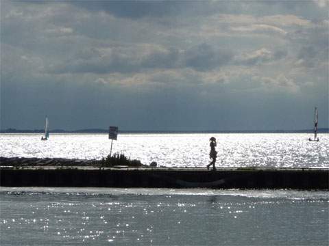 Sportboothafen des Bernsteinbades ckeritz am Achterwasser der Insel Usedom.