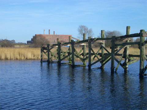 Kraftwerk Peenemnde: An der Mndung des Peenestromes beginnt der Greifswalder Bodden.